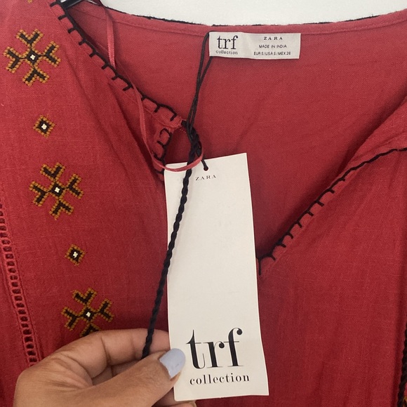 ZARA TRF Collection Boho Embroidered Maxi Dress Size S NWT - Picture 4 of 4